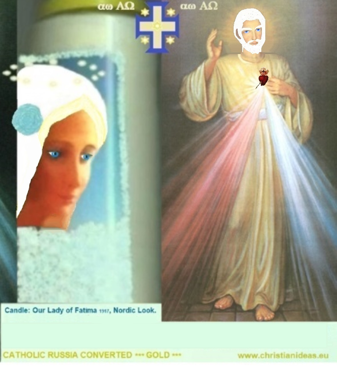 Left: Our Lady of the Roses Honored Exposed and Death doesn't enter inside.
Right: Jesus of St. Faustina, improved. Left: Our Lady of the Roses Honored Exposed and Death doesn't enter inside.
Right: Jesus of St. Faustina, improved.